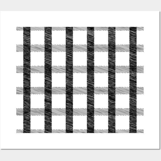 White & Black Buffalo Plaid Wall Art by PSCSCo